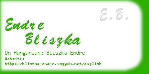 endre bliszka business card